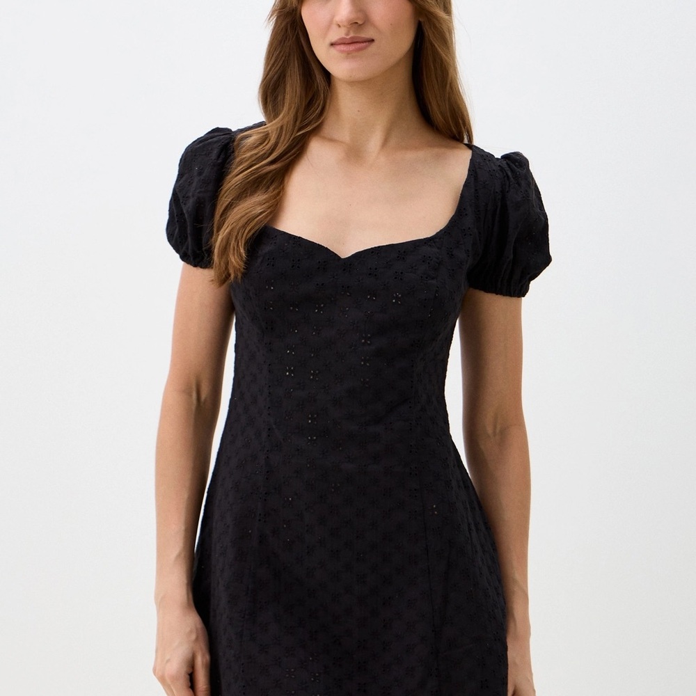 New Look black stretchy dress with button front; can be worn off shoulder